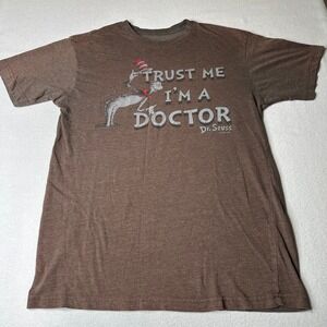 The Cat In The Hat Dr. Suess Mens‎ Medium Brown T-shirt Hybrid Apparel